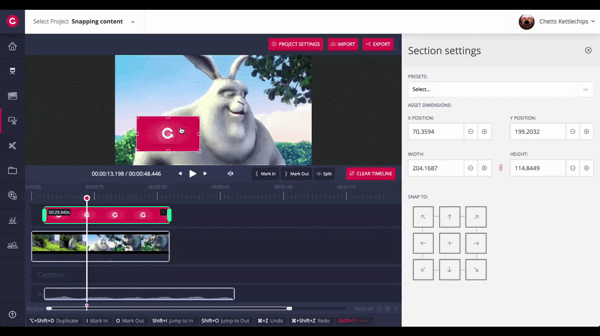 resizing in video editing with Grabyo Editor