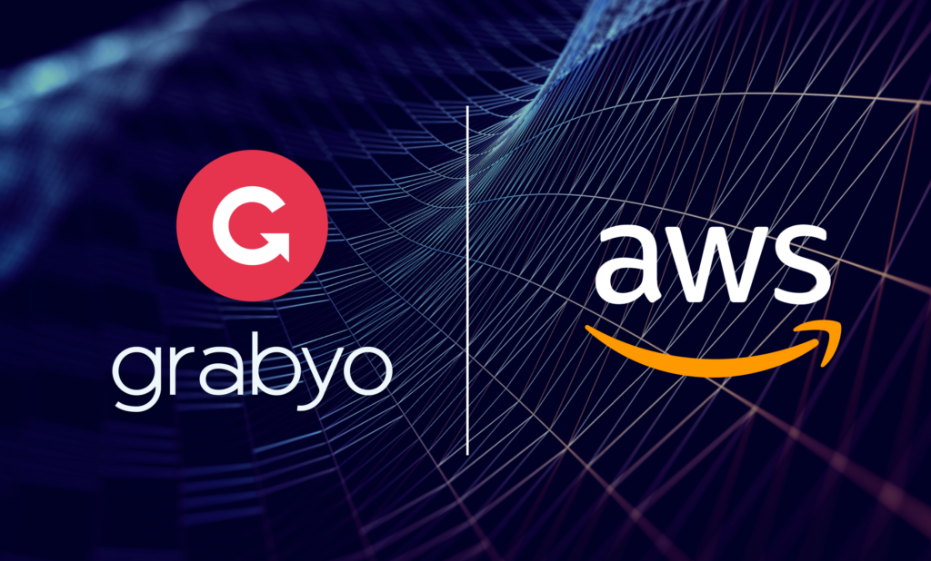 a banner showing grabyo and AWS media logo