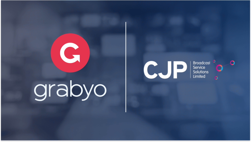 a banner showing grabyo and CJP - low cost live production solutions