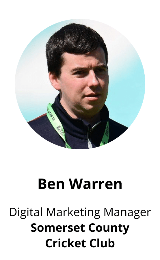 an image of Ben Warren, digital marketing manager, somerset county cricket club