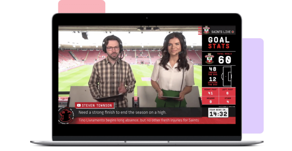 Digital Fan Engagement Example - Southampton FC Saintslive broadcast