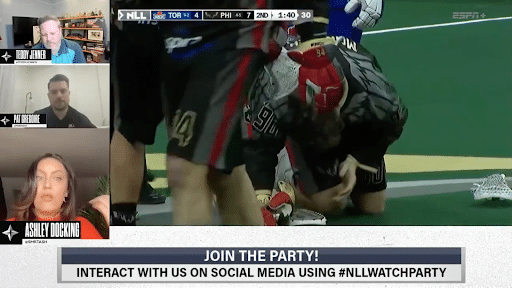 an image of NLL's interactive watch party broadcast
