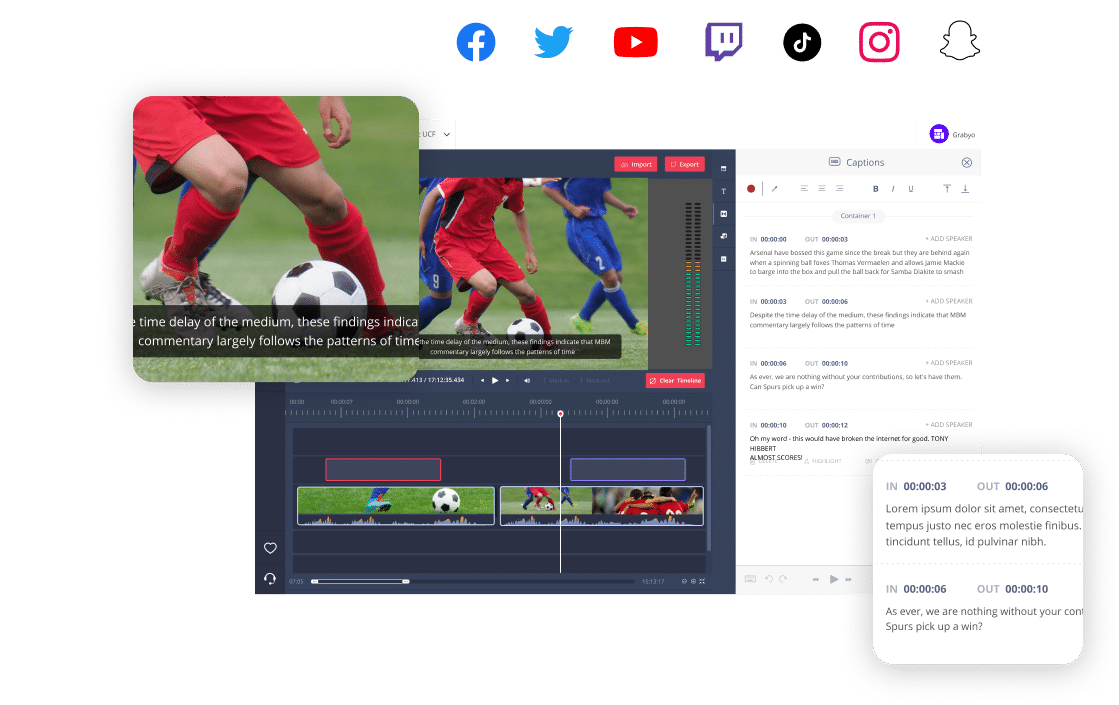 Live Clipping and Video Editing Reach audiences first with Grabyo