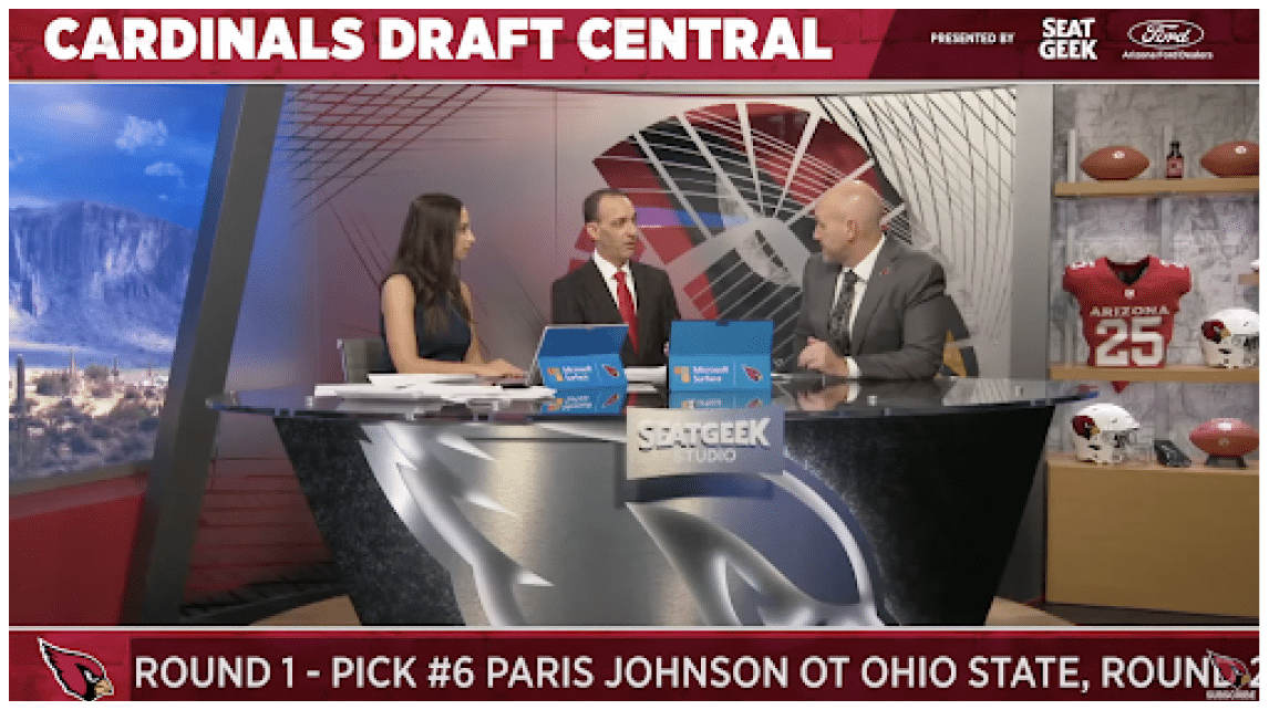 Arizona Cardinals hosting a live digital show during the NFL draft