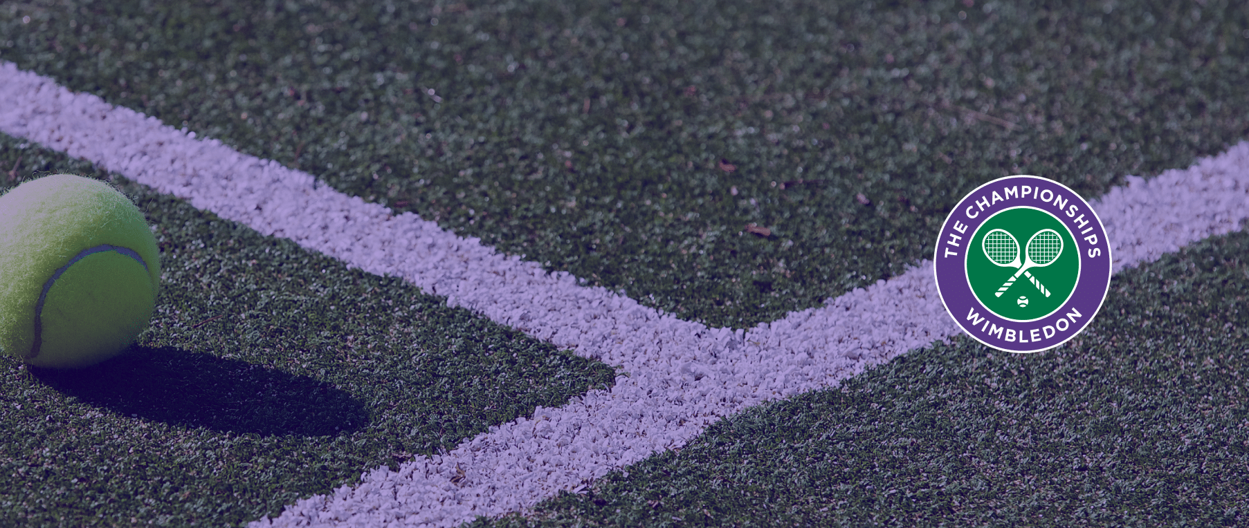 an image of a tennis court with a ball and the Wimbledon logo