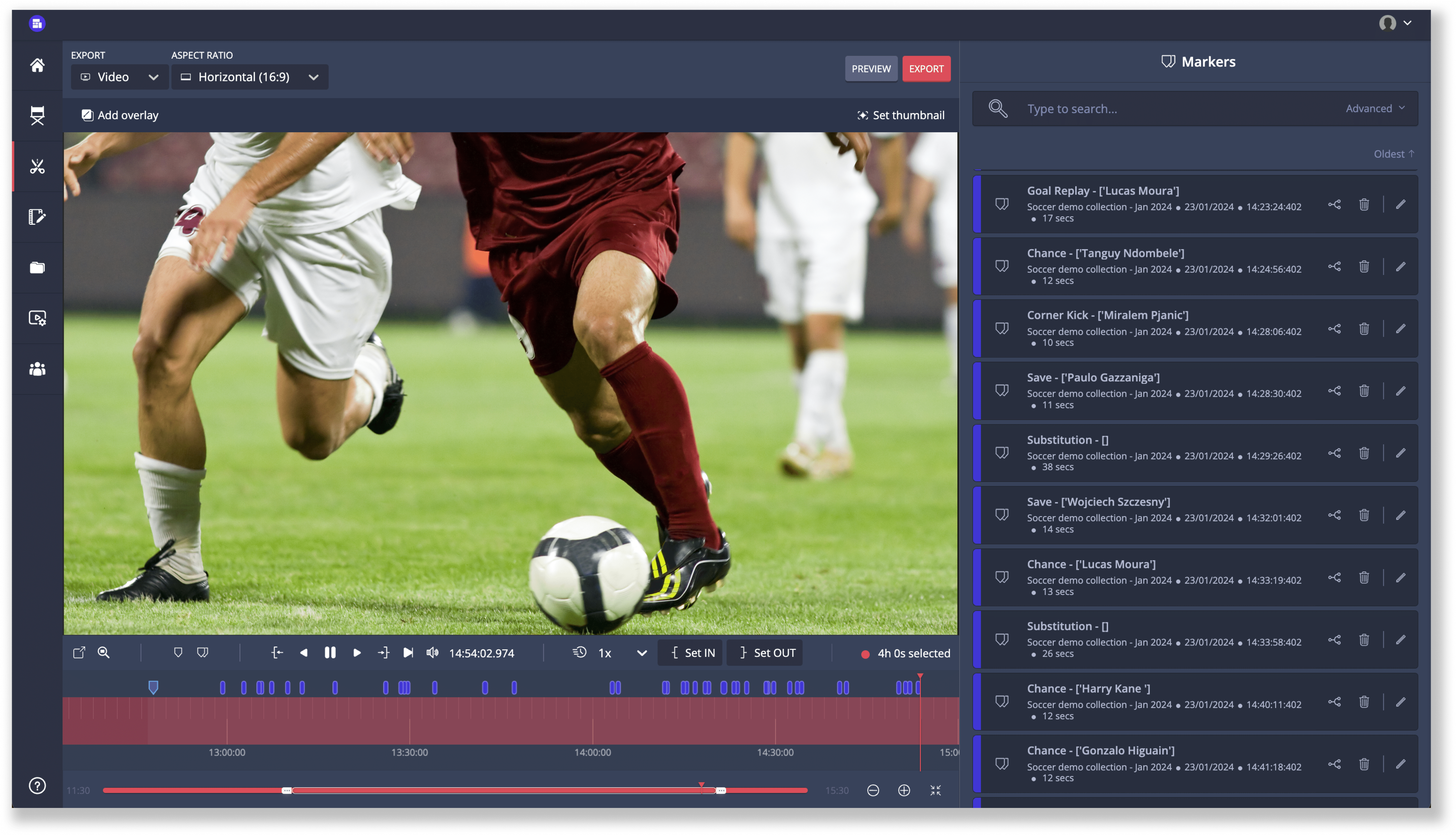 an image of automated live stream logging in Grabyo, to be released at NAB 2024