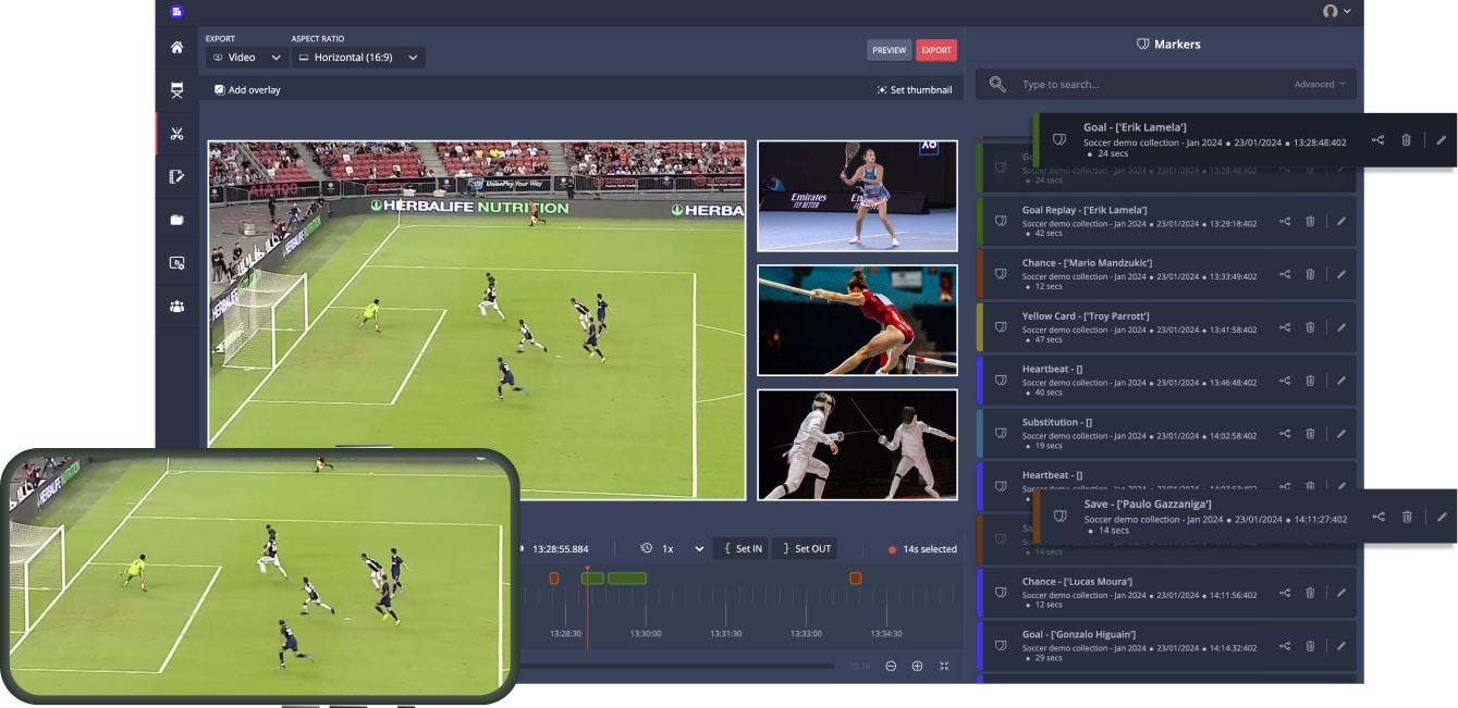 Grabyo's AI sports clipping workflow