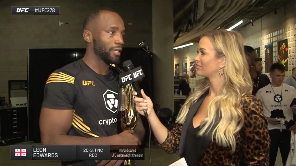 UFC live digital shows with an interviewer and a fighter