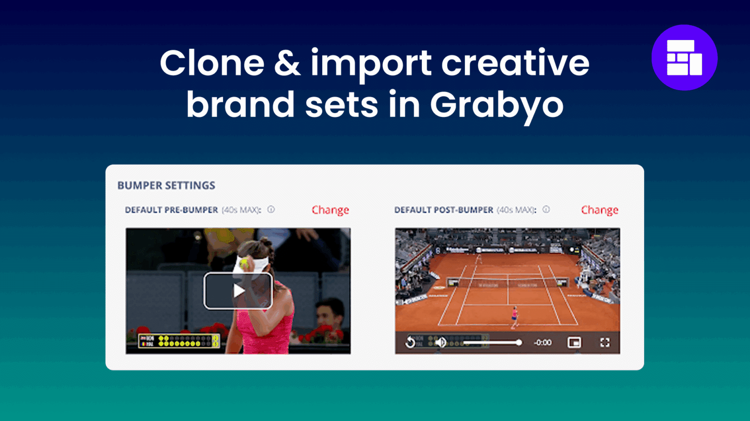 Clone & import creative sets in Grabyo